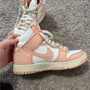 Nike Women's Dunk Hi 1985 White Artic Orange Sail Canvas Shoes